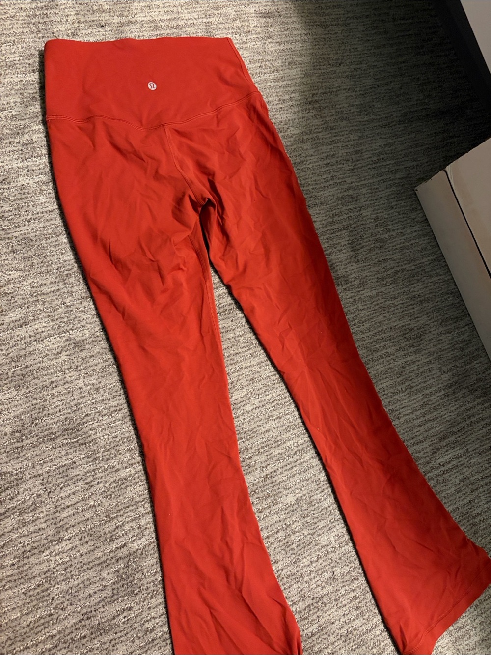 Lululemon burnt orange mini Flare leggings
